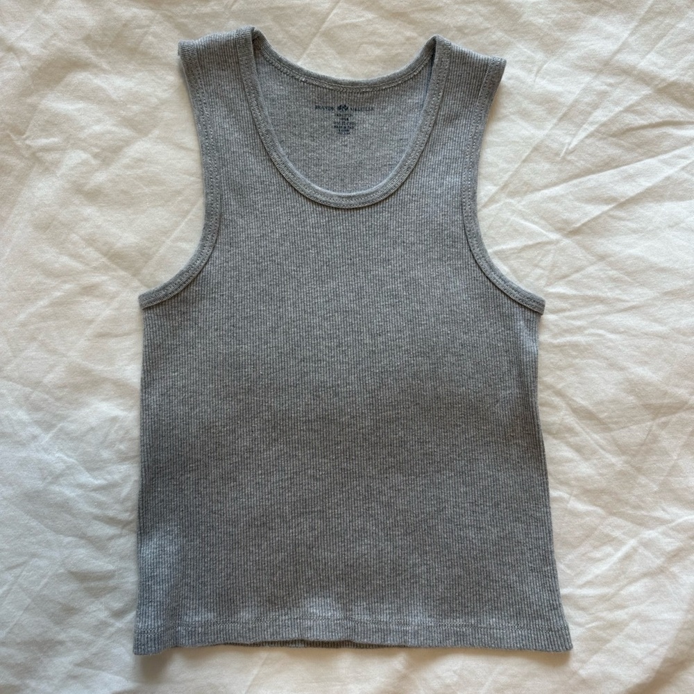 Brandy Melville Gray Ribbed Tank Top